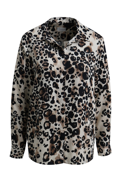 Milano Animal Print Blouse Mocca Print