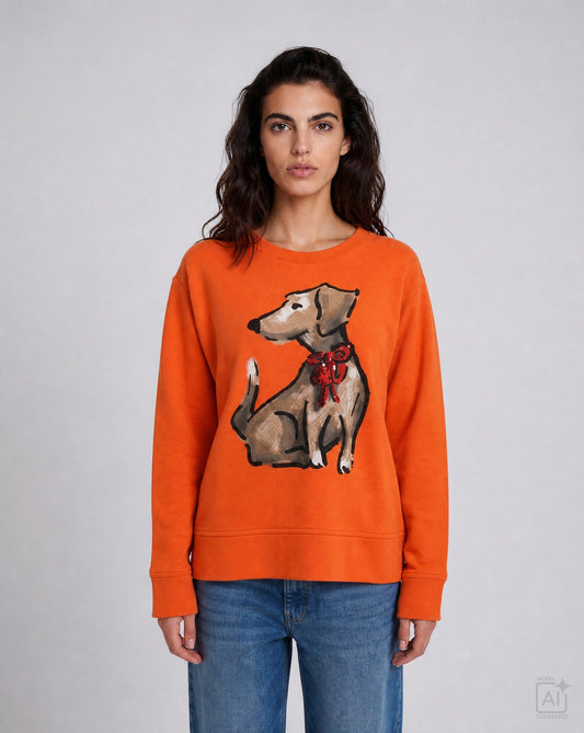 Milano Round Neck Sweatshirt Orange