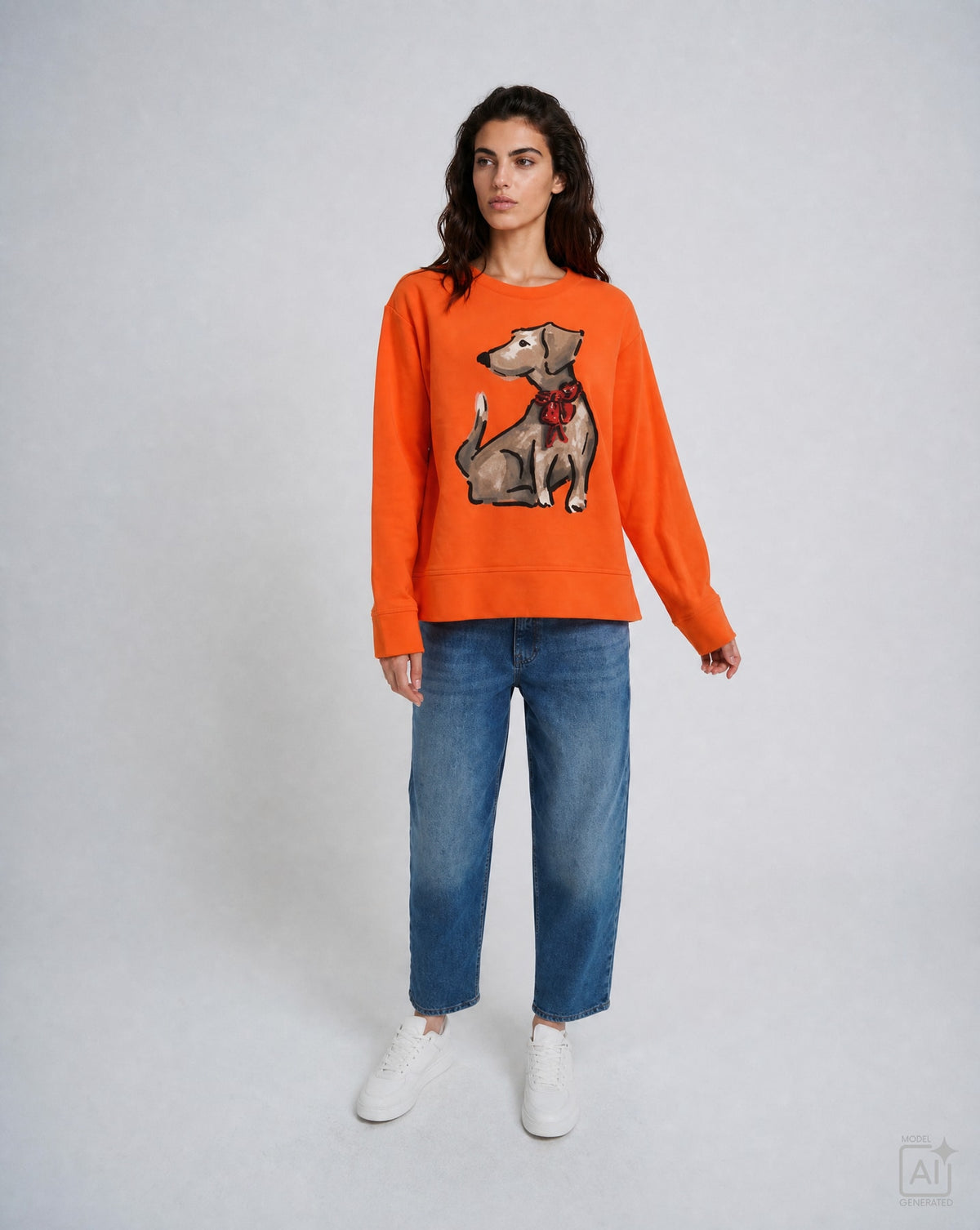 Milano Round Neck Sweatshirt Orange