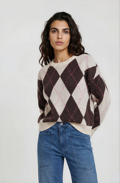 Milano Pullover Mocca Print
