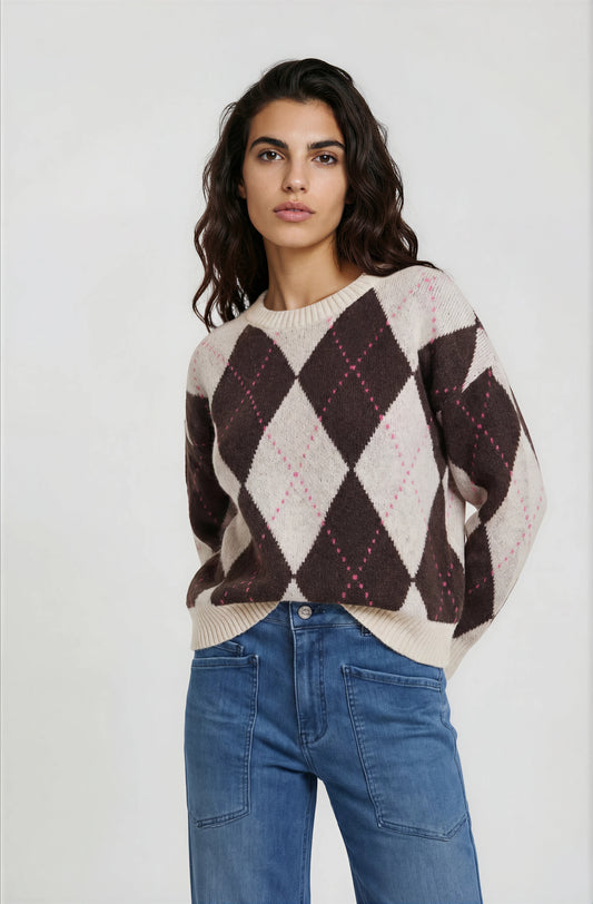 Milano Pullover Mocca Print