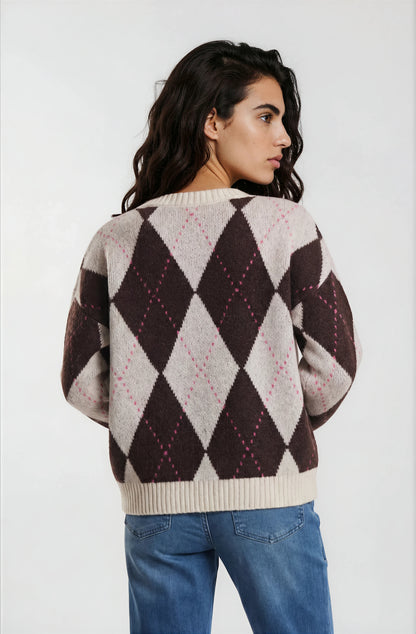Milano Pullover Mocca Print