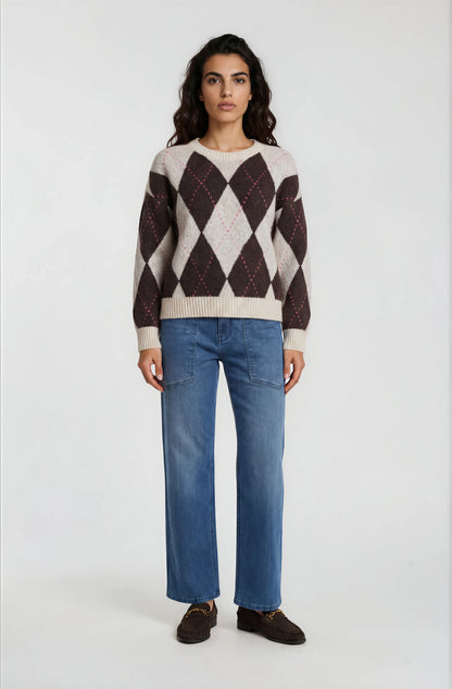 Milano Pullover Mocca Print