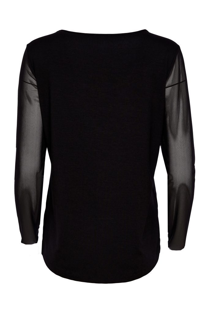 NAYA Mesh Sleeve Top Black