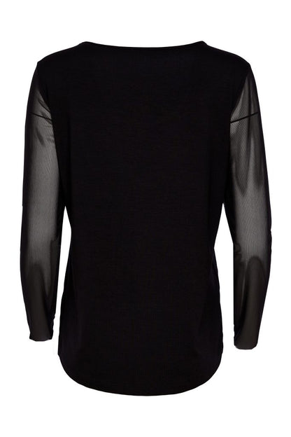 NAYA Mesh Sleeve Top Black