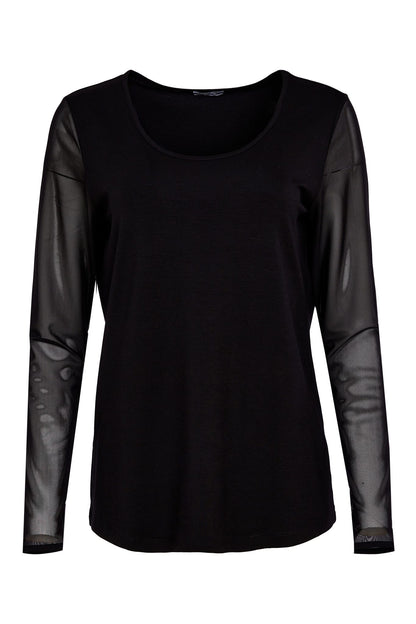 NAYA Mesh Sleeve Top Black