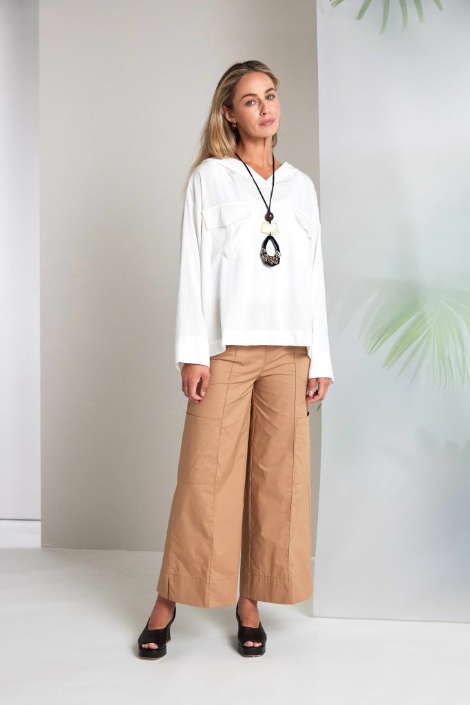 NAYA Wide Leg Trouser Biscuit