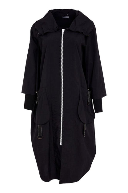 NAYA Long Hooded Coat Black