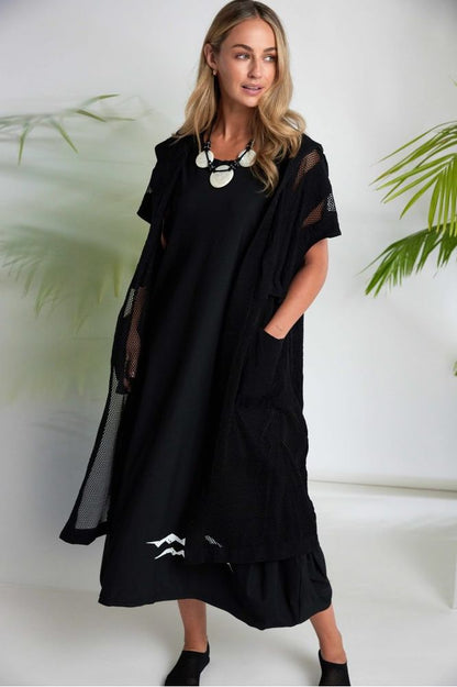 NAYA Round Neck Dress Black/White