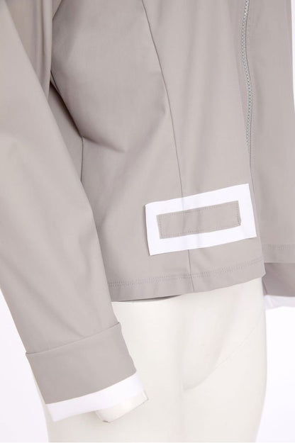 NAYA Short Hood Jacket Taupe/Off White
