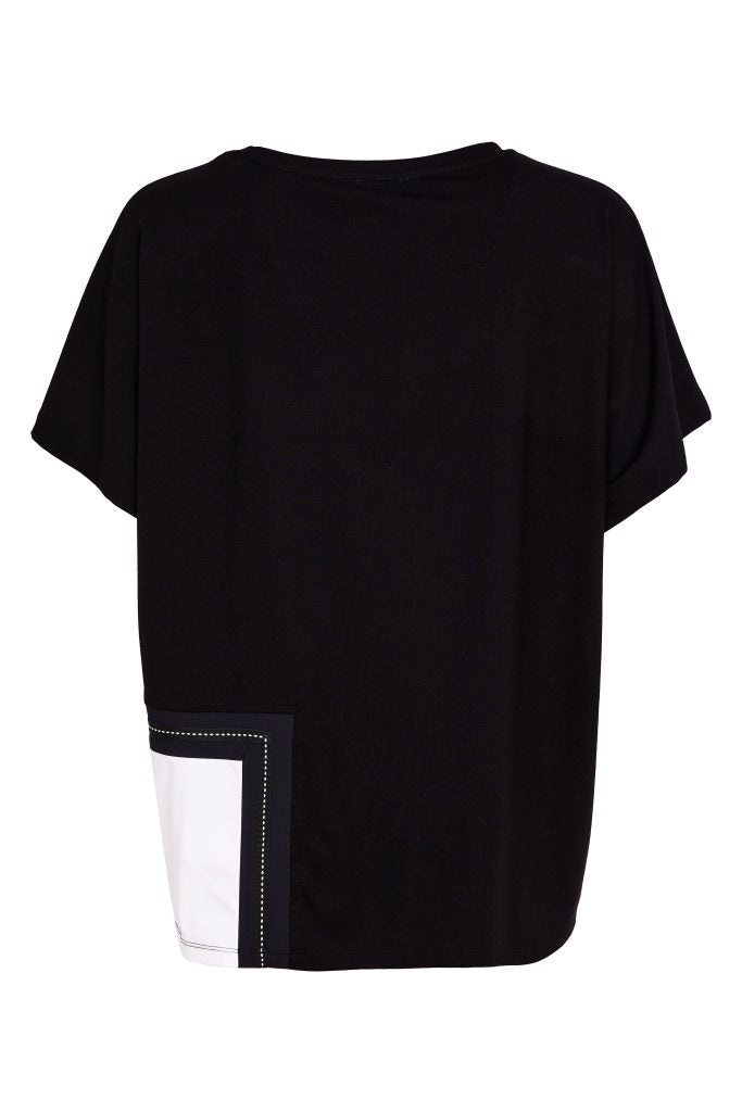 NAYA Stitch Pocket Top Black/White