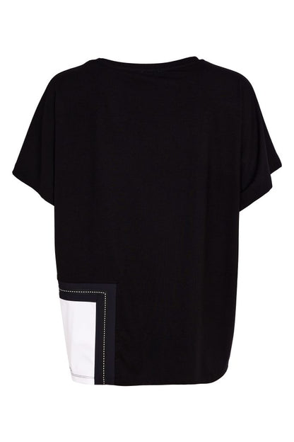 NAYA Stitch Pocket Top Black/White
