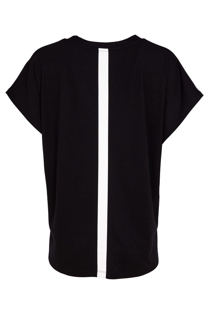 NAYA Vee Neck Top Black/White