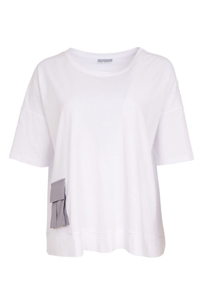 NAYA Round Neck Top White/Dove