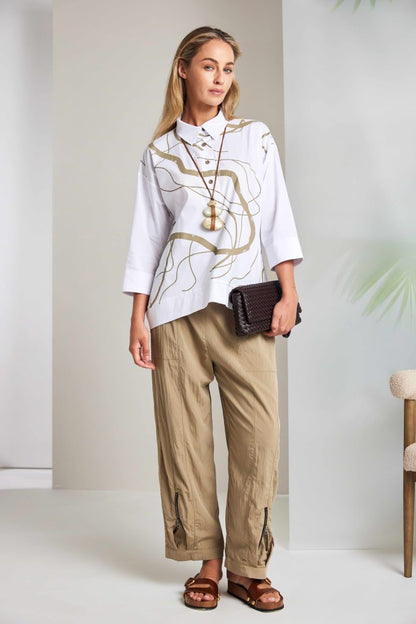 NAYA Pull Up Trousers Tan