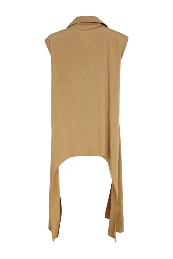 NAYA Long Side Print Top Tan