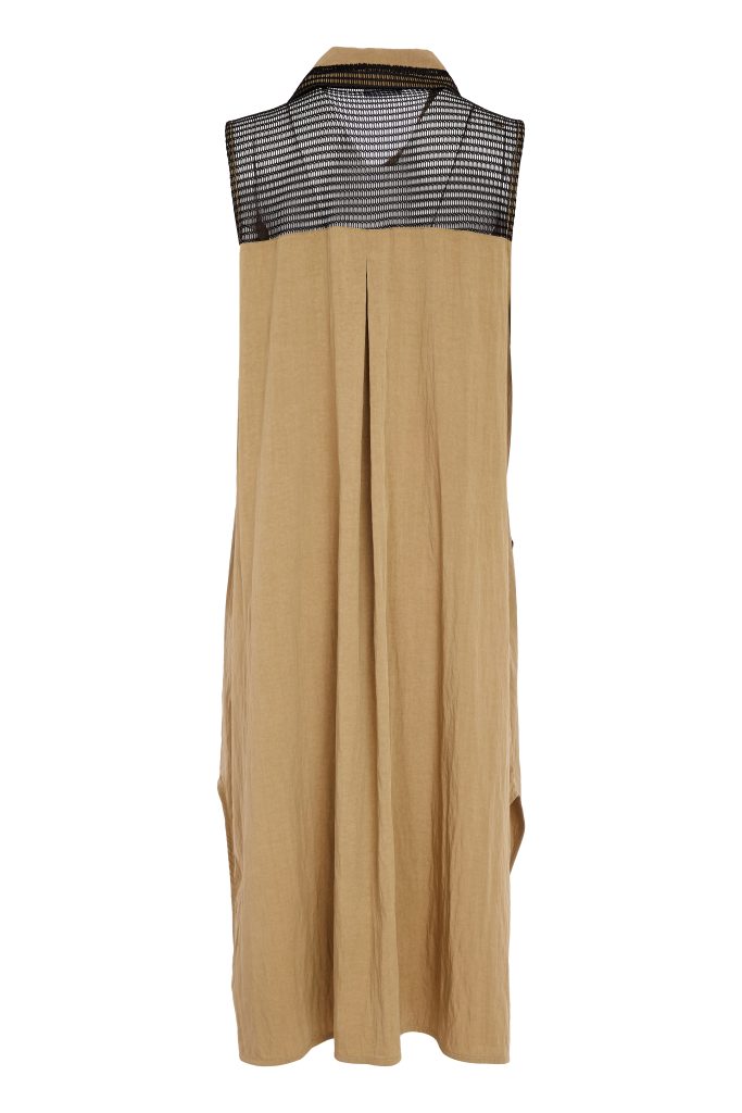 NAYA Zipped Long Line Waistcoat Tan