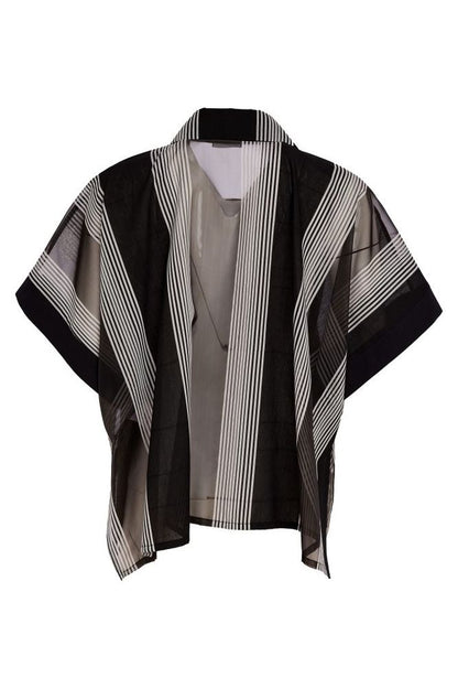 NAYA Stripped Organza Shirt Black/White