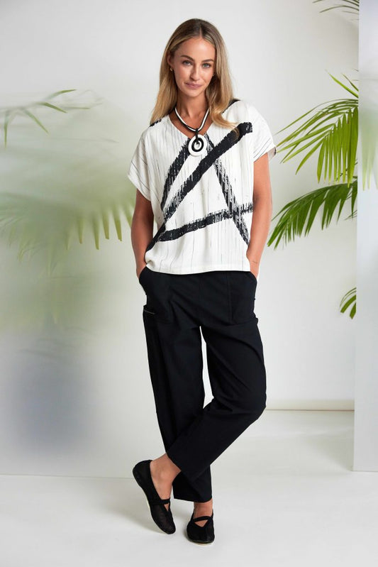 NAYA Patch Pocket Trouser Black/White