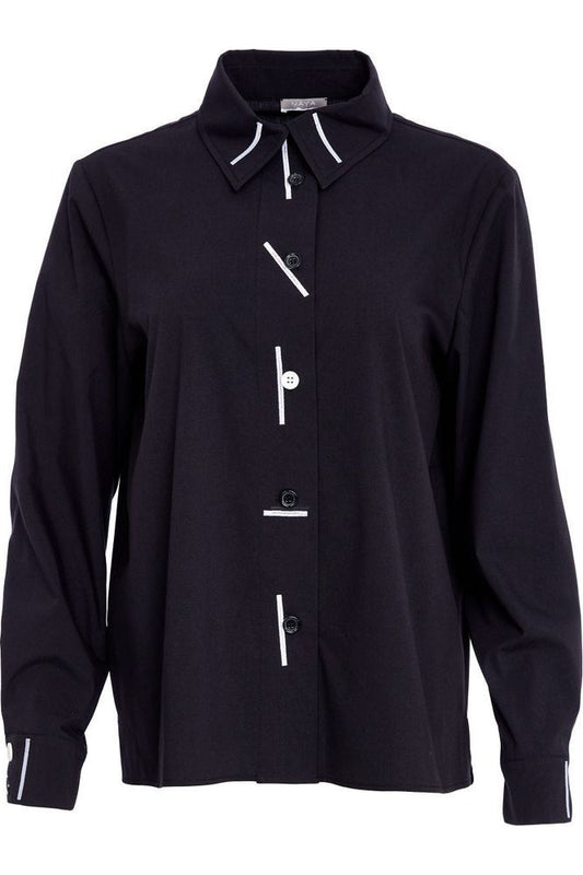NAYA Cotton Shirt Colour Strips Black/White