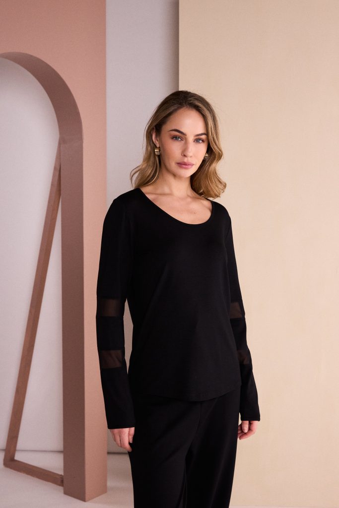 Naya Top Mesh Sleeve Black