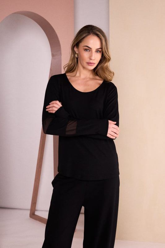 Naya Top Mesh Sleeve Black