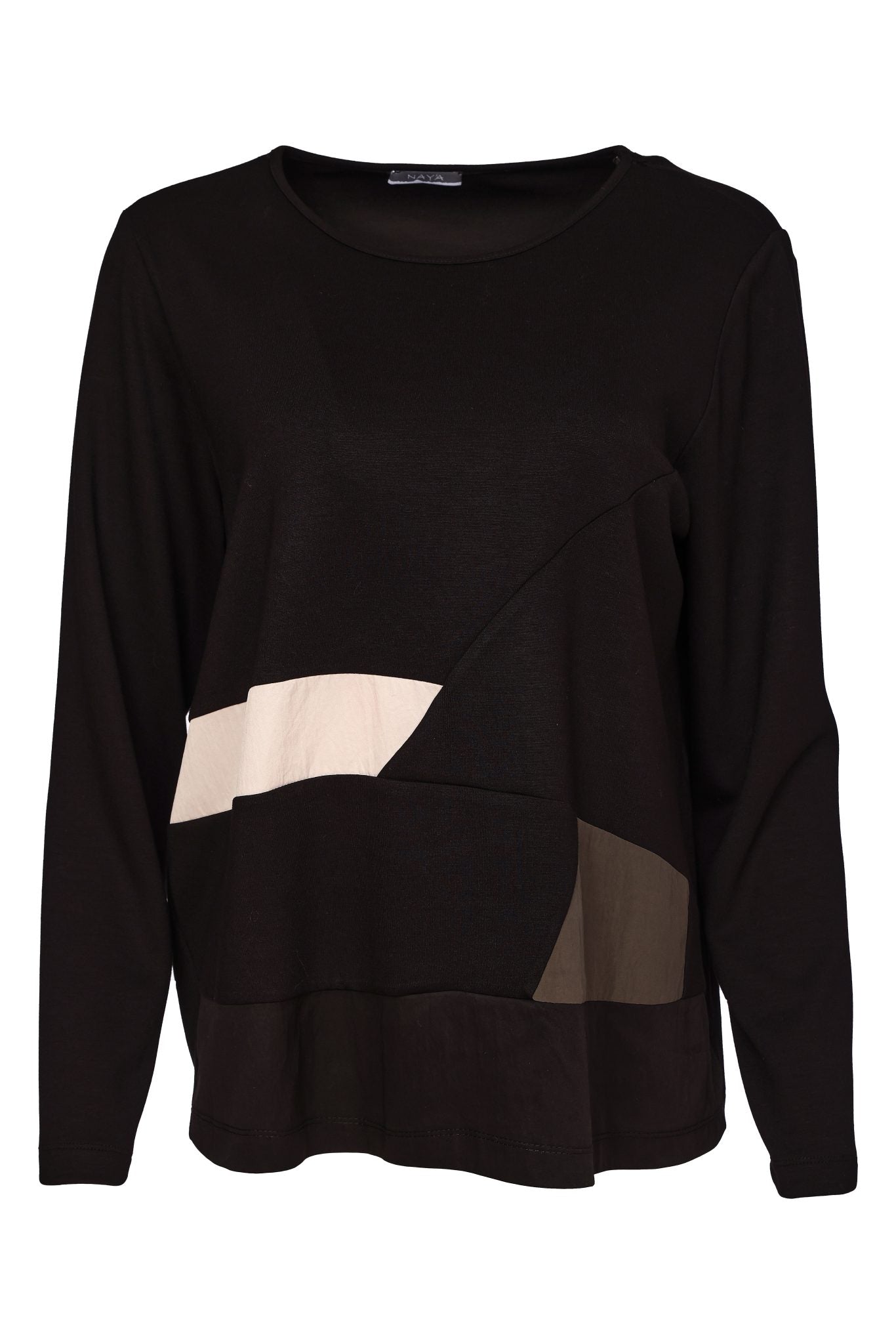 Naya Top Colour Inset Black / Thyme