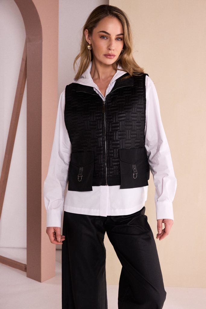 Naya Quilted Waistcoat Black