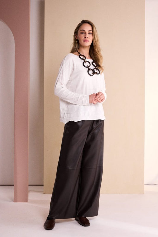 Naya Circle Design Sweater-Cream