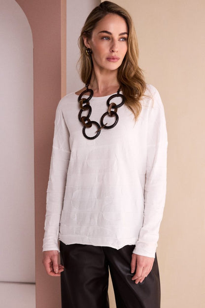 Naya Circle Design Sweater-Cream