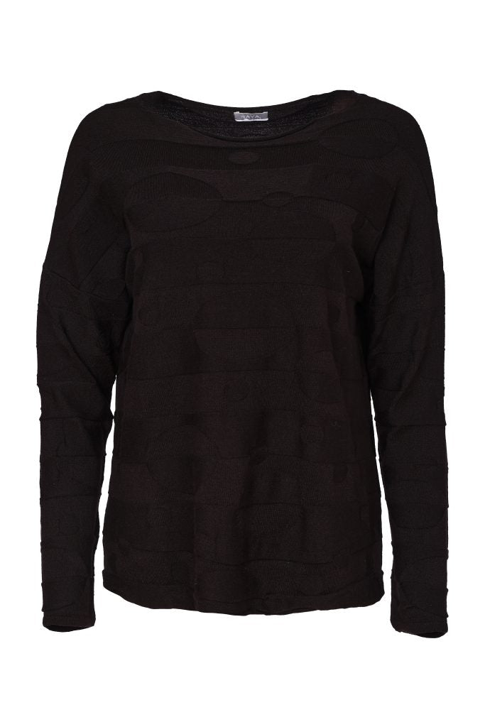Naya Circle Design Sweater-Black