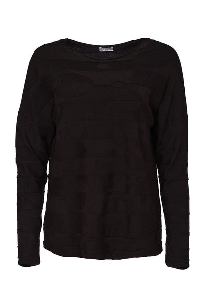 Naya Circle Design Sweater-Black
