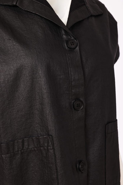 Naya Bashed Leatherette Jacket Black