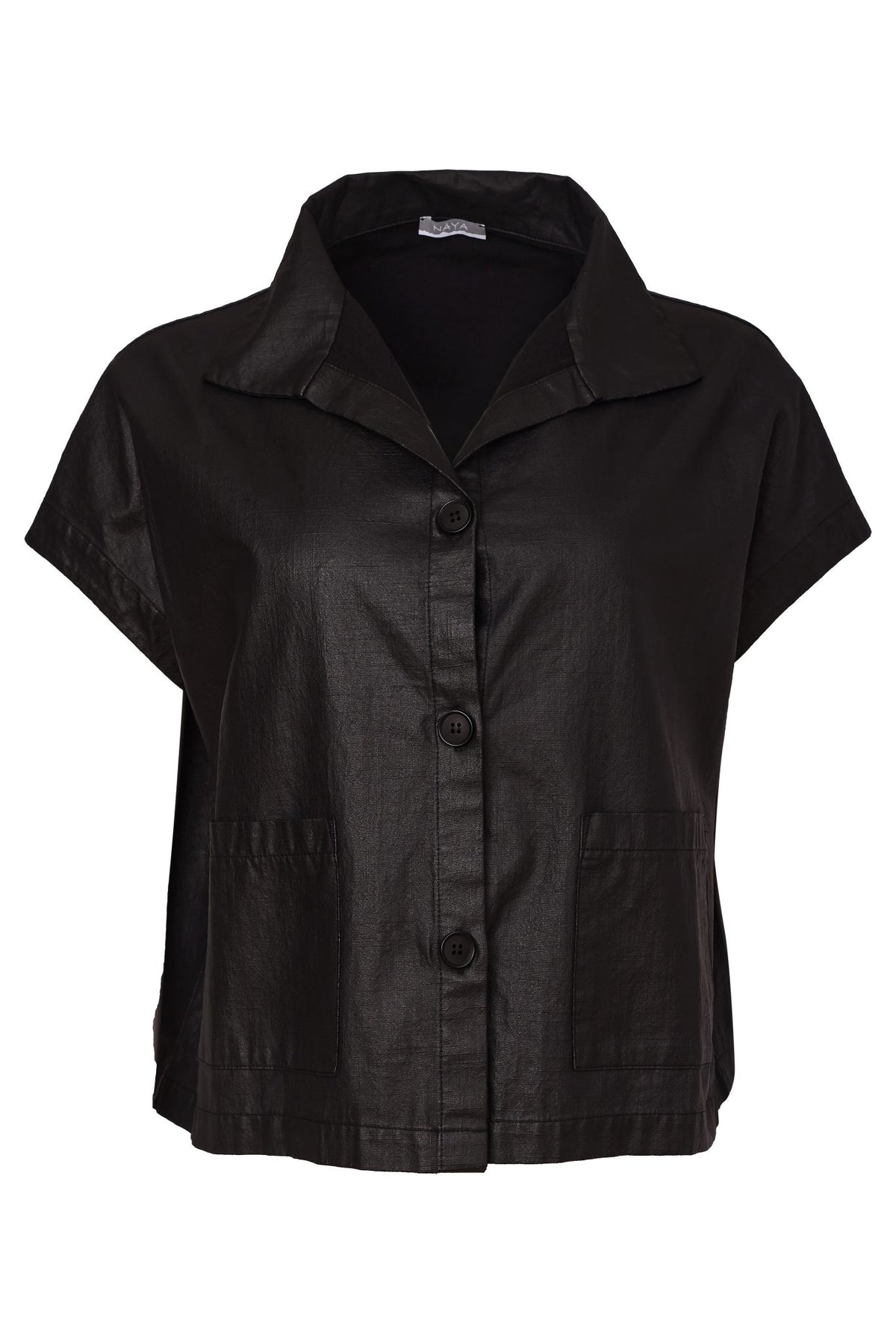 Naya Bashed Leatherette Jacket Black