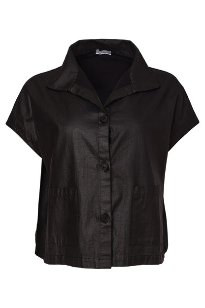 Naya Bashed Leatherette Jacket Black