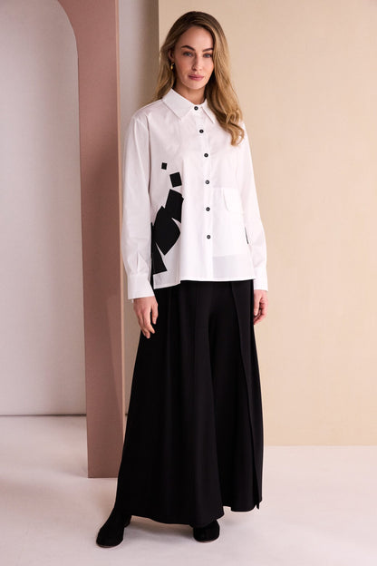 NAYA Shirt Print-White/Black