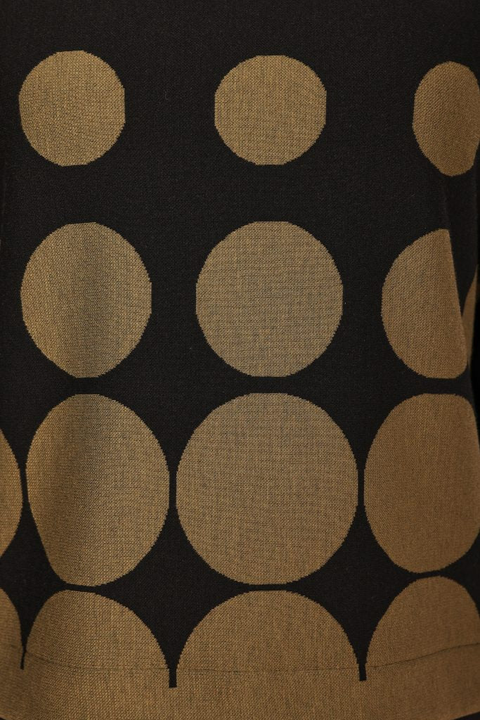 NAYA Spot Print Top- Black/Avocado