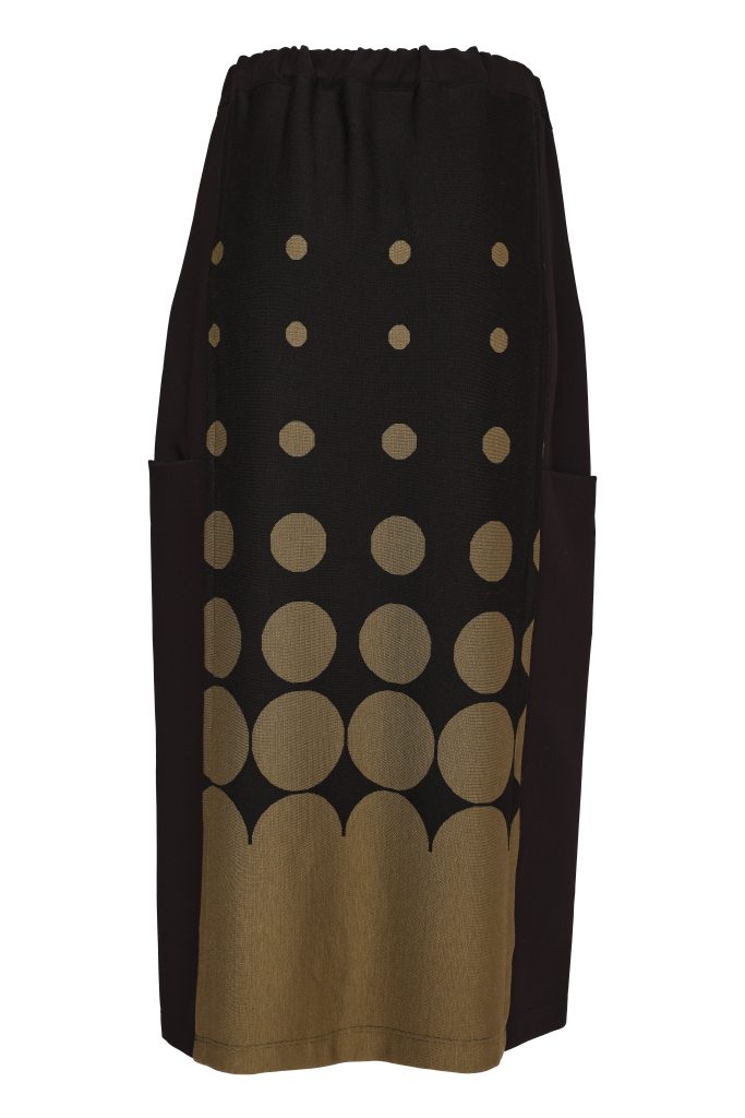 NAYA Spot Print Skirt-Black/Avocado