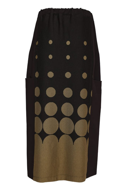 NAYA Spot Print Skirt-Black/Avocado
