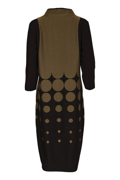 NAYA Spot Print Dress-Black/Avocado