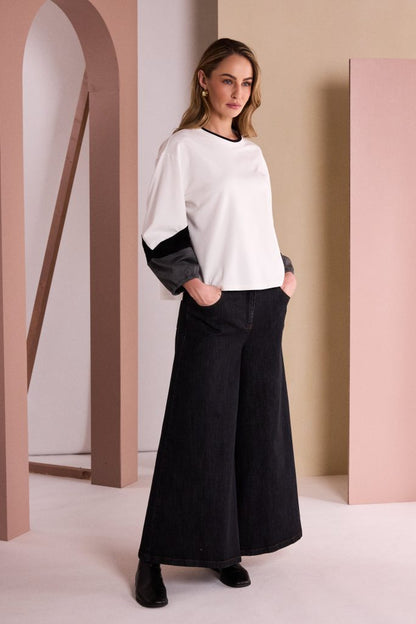 Naya Round Band Top Off White/Black