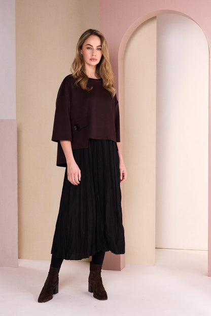 Naya Two Crushed Dress Black/Choko