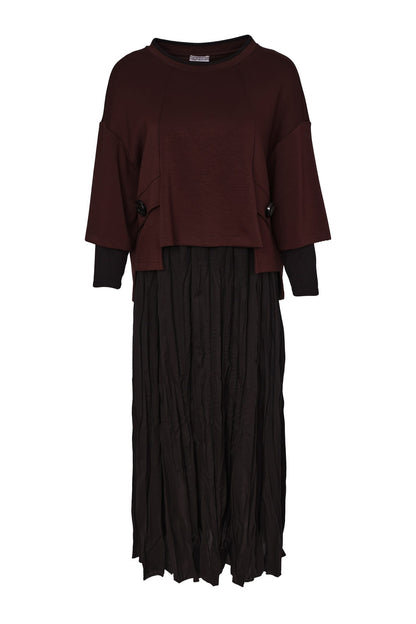 Naya Two Crushed Dress Black/Choko
