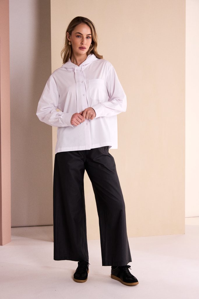 Naya Cotton Hood Tie Top White