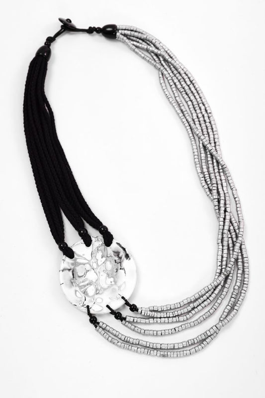Naya Beaded Necklace Black/Silver