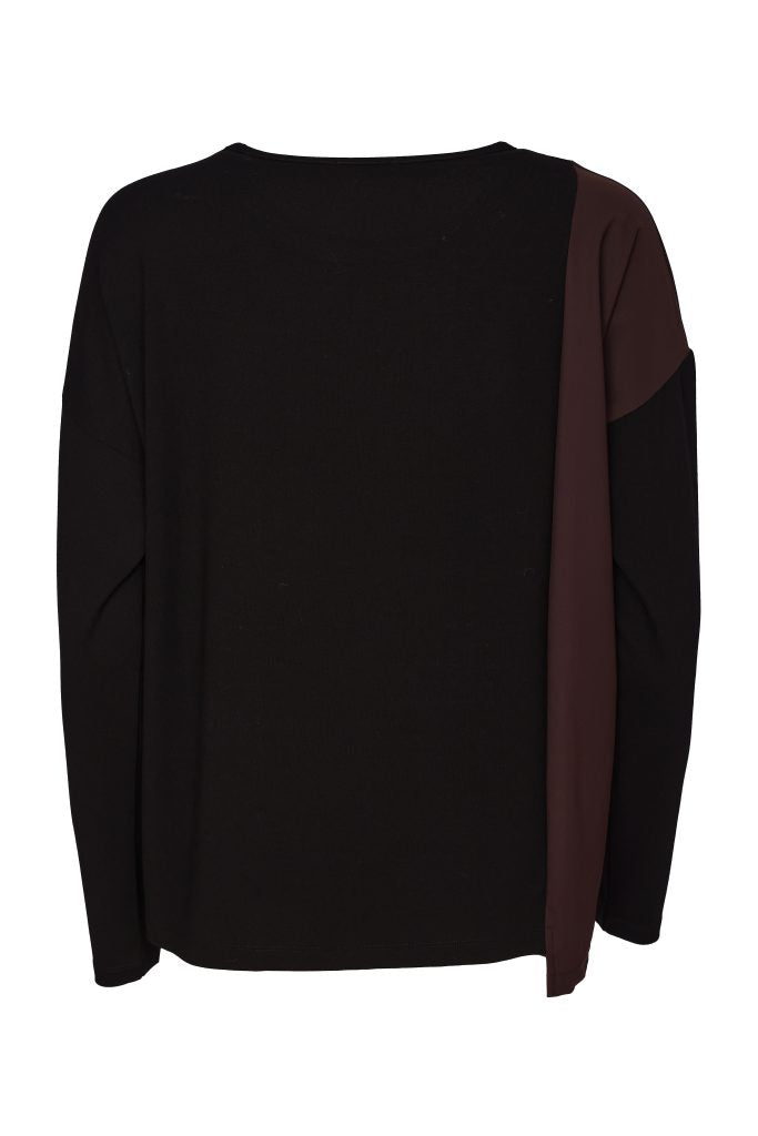 Naya Round Zip Pocket Top Choko/Black