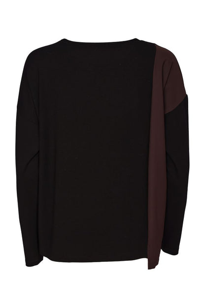 Naya Round Zip Pocket Top Choko/Black