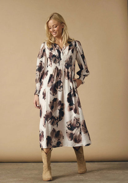 I Say Naomi V-Neck Dress Aubergine Floral