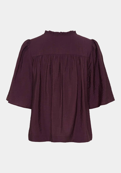 I Say Nova S/S Blouse Aubergine