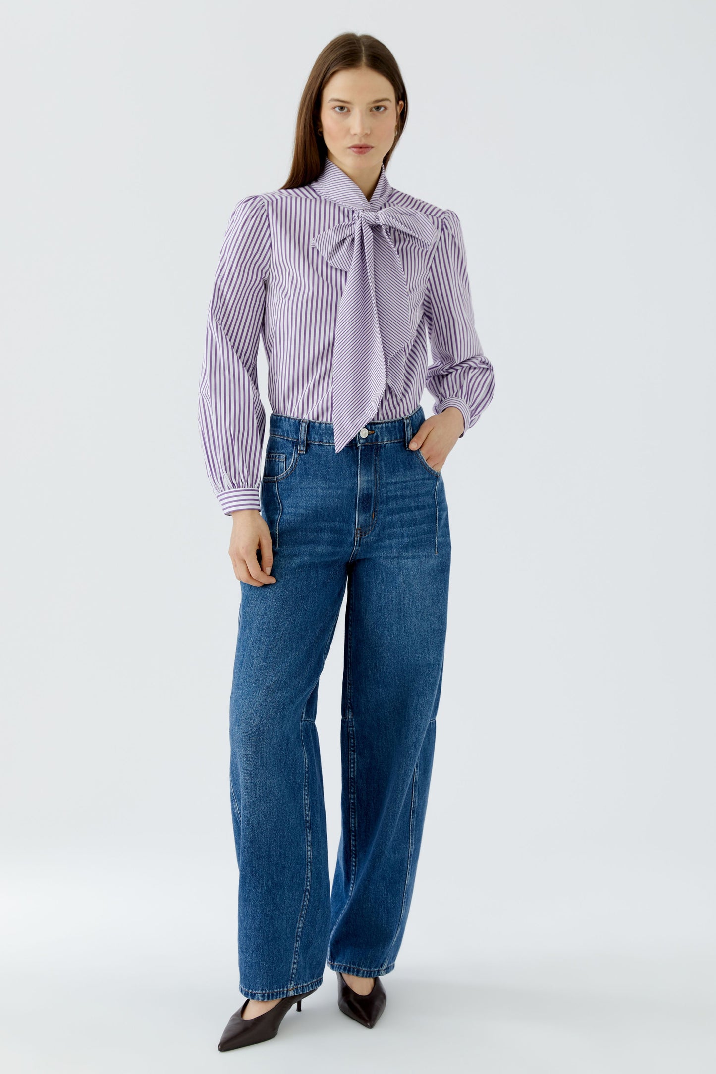 Oui Blouse White Violet 100415